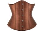 Brown Sexy Satin Vintage Underbust Waist Training Corset