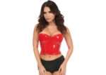 Womens Red Corset Top Sleeveless By Waspie Corset