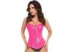 Overbust Pink Vinyl Corset By Waspie Corset