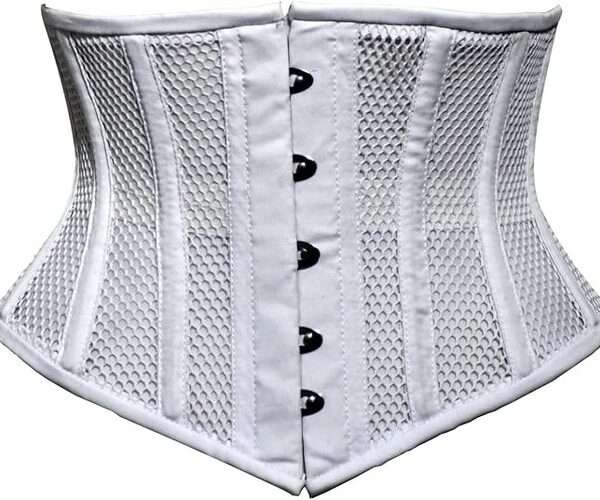 Hourglass Underbust Corset White Colored Steel Boned Corset