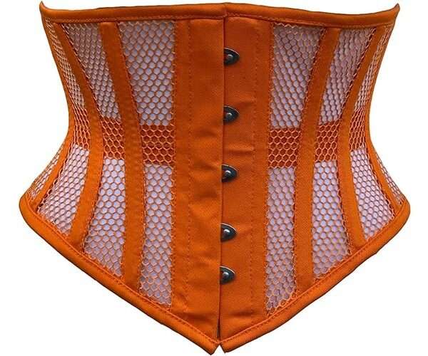 Orange Underbust Steel Boned Hourglass Corset For Women