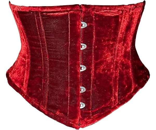 Red Velvet Corset Underbust Hourglass Corset For Women