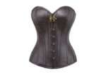 Brown Sheep Nappa Leather Steampunk Overbust Corset