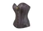 Brown Sheep Nappa Leather Steampunk Overbust Corset