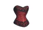 Instant Shape Burgundy Brocade Gothic Overbust Corset Longline