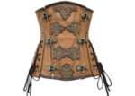 Embroidered Crunch Leather Underbust Corset