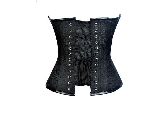 Black Brocade Leather