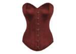 Style: Overbust, Longline Length Range: Instant Shape Corset Design Features: Curved Hem Colour: Burgundy Fully Adjustable Lacing: 1" Burgundy Ribbon Achievable Waist Reduction: 5cm Sweetheart Bustline Back Modesty Panel Strong Waist Tape 6 suspender loops & 4 bra loops Outer Material: 100% Satin Polyester Lining: 85% Polyester 15% Cotton Twill 4mm Lightweight Spiral Steel Bones, 7mm Lightweight Flat Steel Bones Busk Length: 14 1/2" (All Corset Sizes)