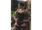 Black Underbust With Contrast Brocade Hip Panel & Curved Gothic