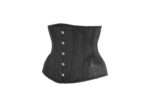 Black Underbust With Contrast Brocade Hip Panel & Curved Gothic