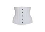 Underbust Waist Trainer White Cotton Curved Hip Panels