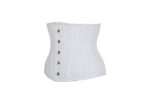 Underbust Waist Trainer White Cotton Curved Hip Panels