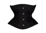 Black Cotton Hourglass Corset, Underbust Regular Torso