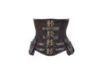 Brown Striped Steampunk captain Underbust with Pouches