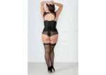 Black Mesh Fronted Underbust in black