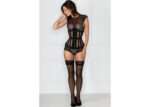 Longline Waist Training Black Mesh Underbust