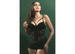 Black Mesh Waspie Underbust Waist Training Corset