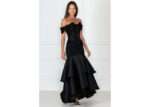 Black Longline Gothic Corset Top with Lace Cap Sleeve