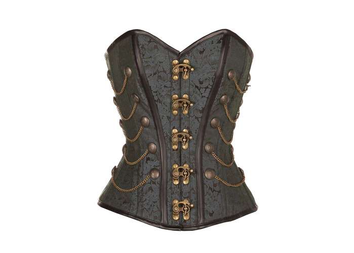 Black Steampunk Gothic Corset With Chains