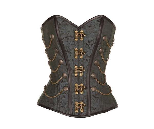 Black Steampunk Corset With Chains