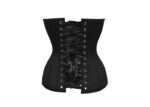 Turquoise and Black Gothic Overbust Corset with Zips