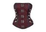 Red and Black Striped Steampunk Overbust with Swing Hooks and Chains