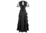 Black Corseted Cascading Gothic Dress