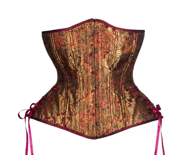 Copper and Gold Floral Hourglass Underbust Corset