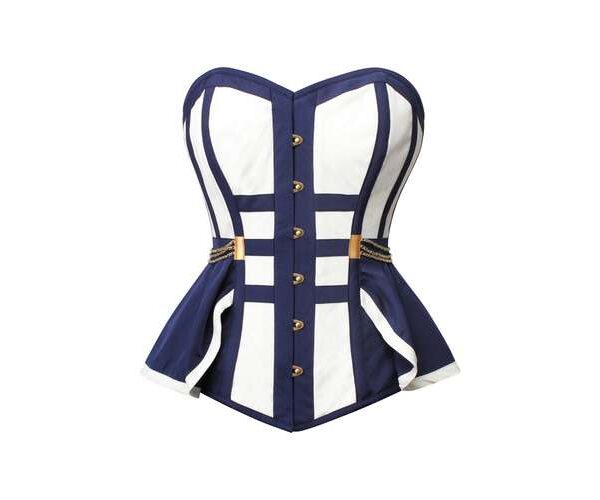 Naval Inspired Overbust Steampunk Corset