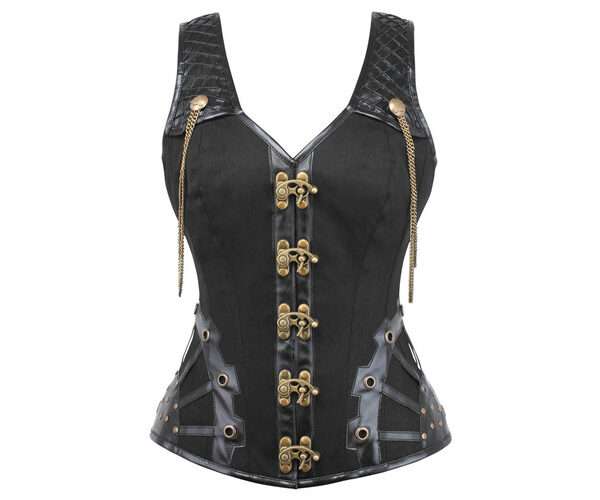 Black Steampunk Overbust with Shoulder Straps