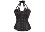 Black Mesh Gothic Overbust Lingerie Corset