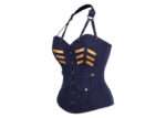 Military Inspired Burlesque Strap Corset