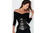 Black Gothic Underbust corset with Swing Hook Closure