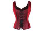 Burgundy Velvet Strap WaistCoat Corset