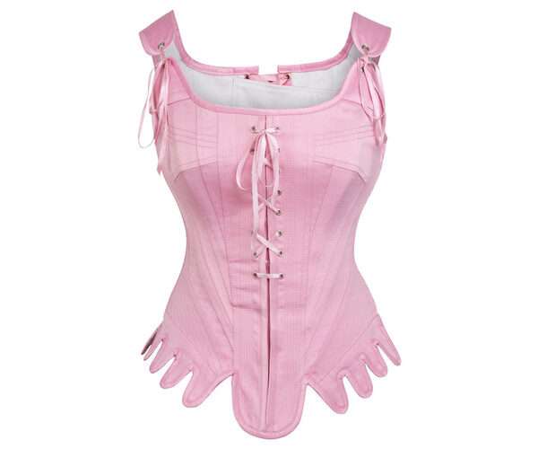 Historically Inspired Baby Pink Satin Overbust Corset