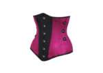 Steampunk Black and Pink Longline Underbust with Side Tabs