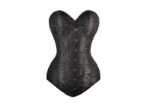 Instant Shape Black Brocade Gothic Overbust Corset Longline