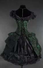 EMERALD BRIDAL BUSTLE GOTHIC CORSET