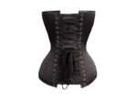 Long Line Black Satin Waist Training Overbust Gothic Corset