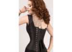 Black Brocade Waist Taming Overbust With Shoulder Straps