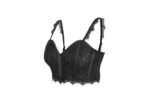 Marjorie Black Satin and Lace Corset Bustier Top Corseted Bralette