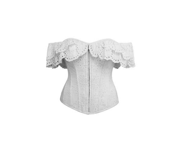 Alyssum White Broderie Anglaise Cotton Corset Top