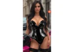 vinyl corset , patent corset pvc tops