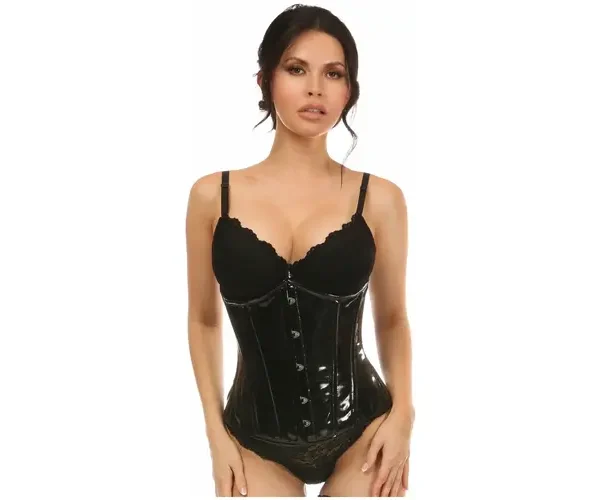 vinyl corset , patent corset pvc tops