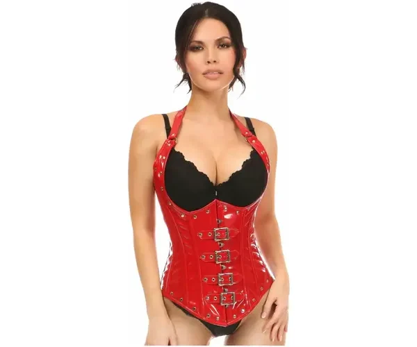 vinyl corset , patent corset pvc tops