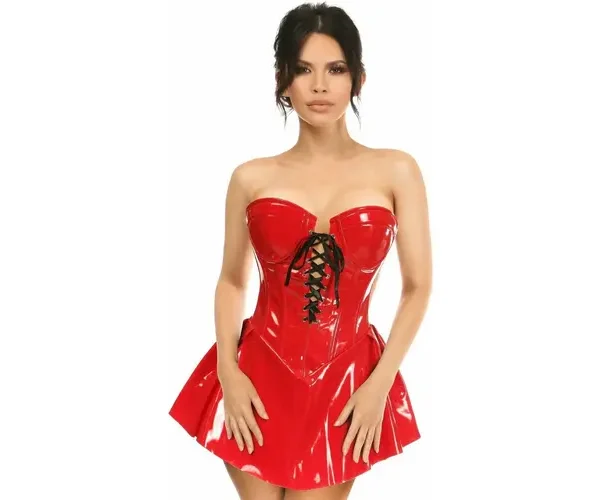 vinyl corset , patent corset pvc tops