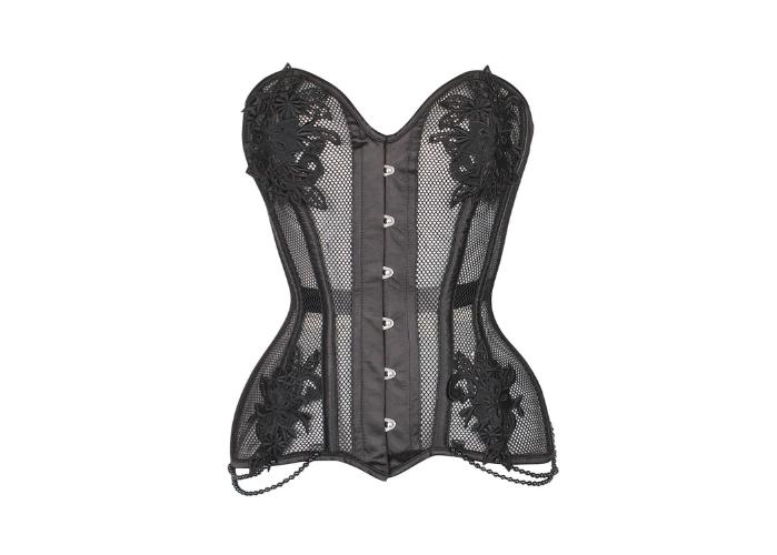 mesh corset , waspie mesh corset , waspie corse top, mesh corset top