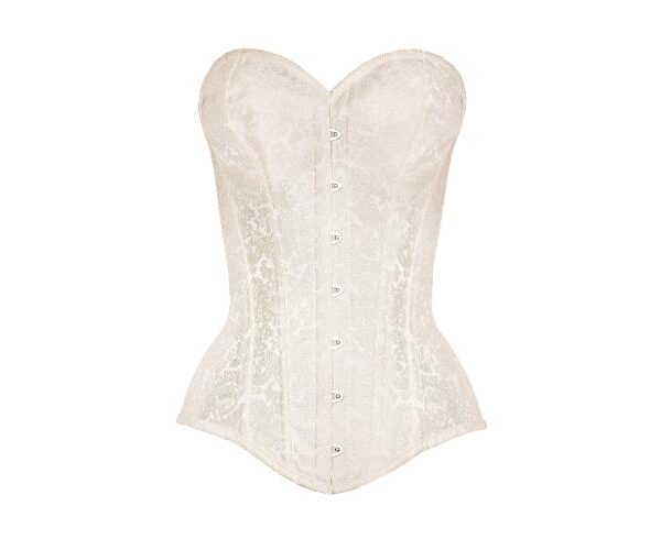 Waist Shape Cream Longline Strapless Bustier Bridal Corset Top