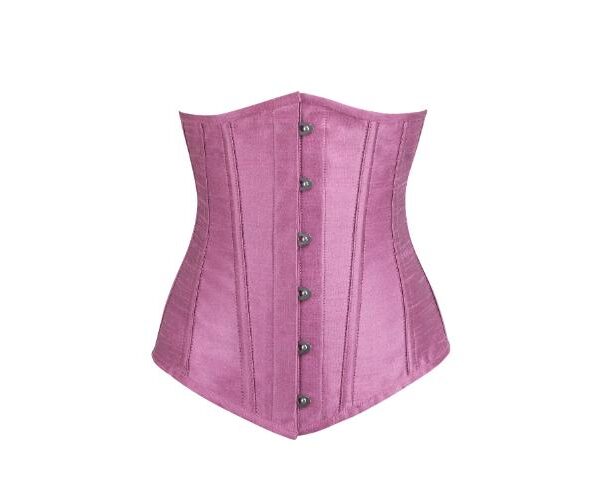 Longline Pink  Waspie Waist Training Satin Underbust Corset