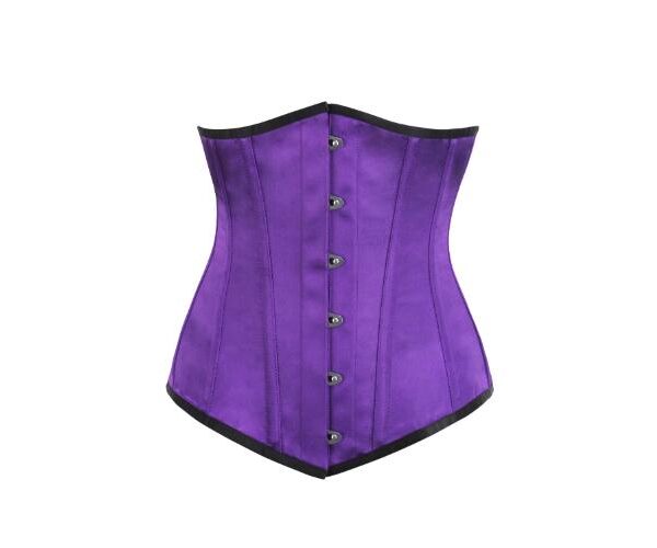 Longline Purple Waspie Satin Underbust Corset Waist Trainer